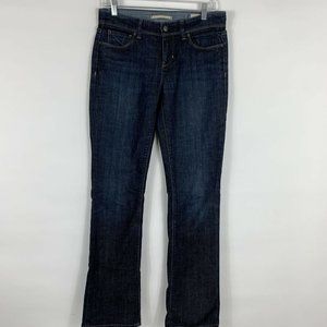 Gap Jeans Women’s Size 6L Bootcut Stretch Mid Rise Dark Wash Pocket Flaps Faded